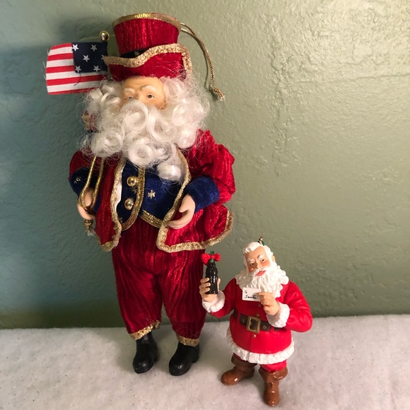 Vintage Uncle Sam Santa And Santa With Coke - Picture 1 of 5